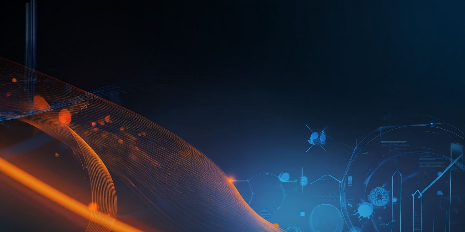 Abstract design with glowing lines.